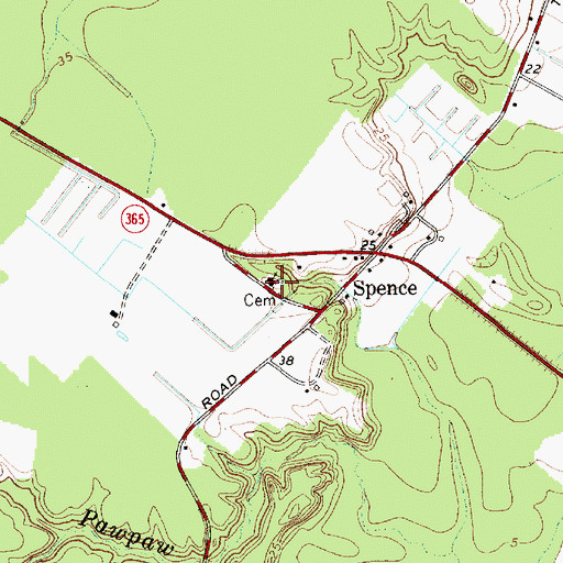 Topographic Map of Spence Baptist Church, MD