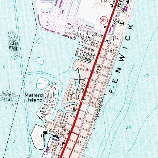 Topographic Map of Swordfish Basin, MD
