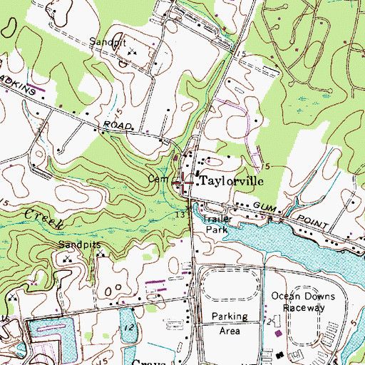 Topographic Map of Taylorville United Methodist Church, MD
