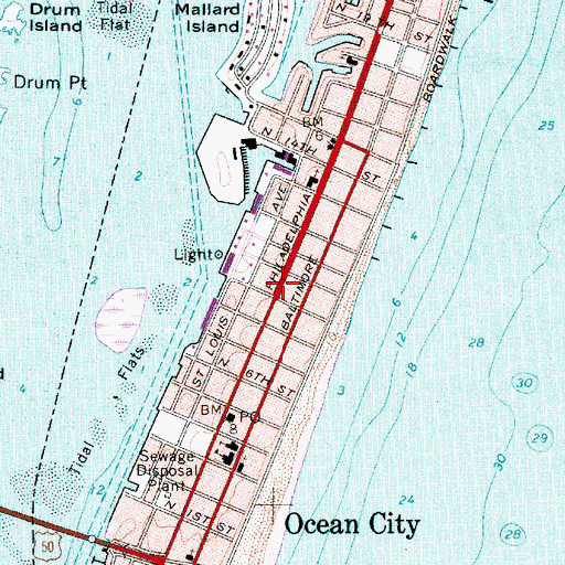 Topographic Map of Tenth Street Medical Center, MD