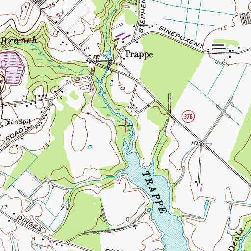 Topographic Map of Trappe Mill Pond (historical), MD