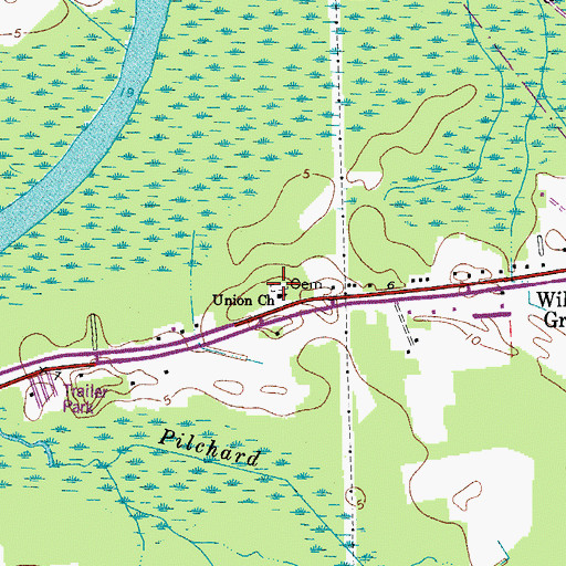 Topographic Map of Union Cemetery, MD