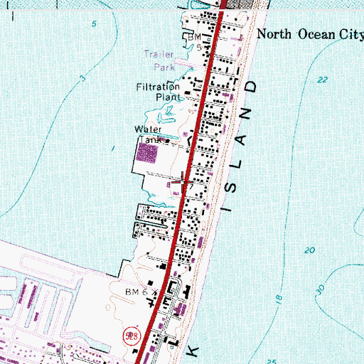 Topographic Map of Village Shopping Center, MD