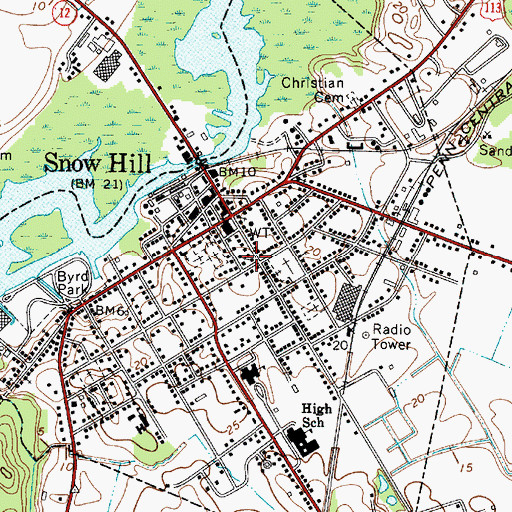 Topographic Map of Whatcoat United Methodist Church, MD