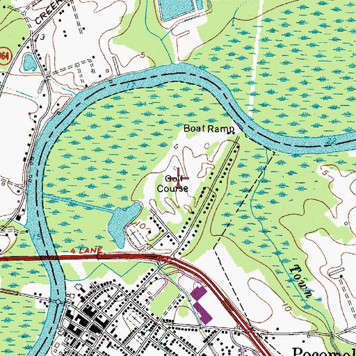 Topographic Map of Winter Quarter Golf Course, MD