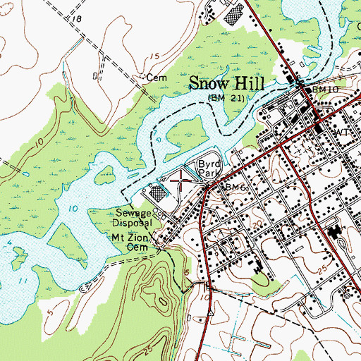 Topographic Map of Worcester County Historical Society, MD