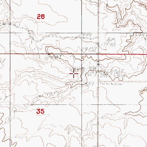 Topographic Map of Hammer (historical), MT