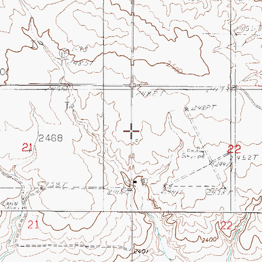 Topographic Map of Dry Fork School (historical), MT