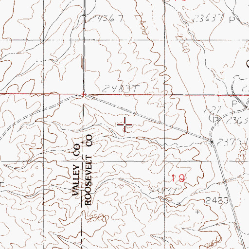 Topographic Map of Roosevelt School (historical), MT