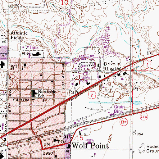 Topographic Map of Moes Trailer Court, MT