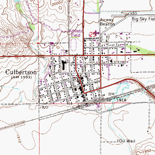 Topographic Map of Culbertson Police Department, MT