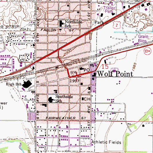 Topographic Map of Sherman Park, MT