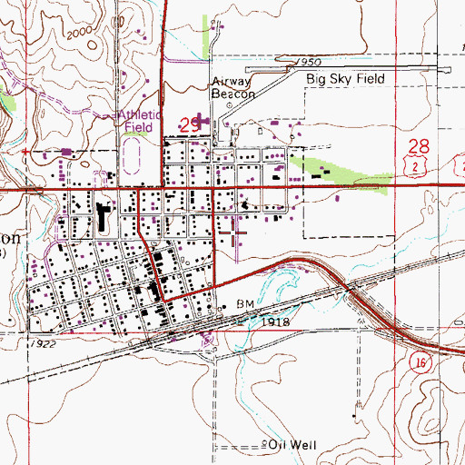 Topographic Map of Bruegger Centennial Park, MT