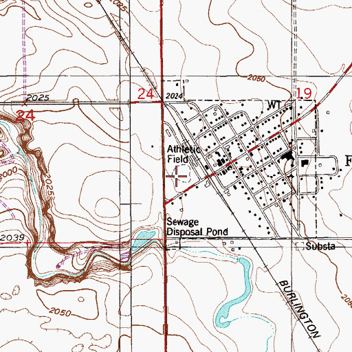 Topographic Map of Fjeseth Field, MT