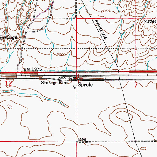 Topographic Map of Sprole Elevator (historical), MT