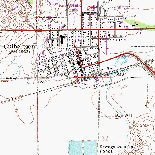 Topographic Map of Farmers Elevator Company Elevator, MT