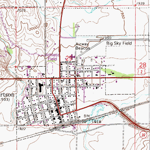 Topographic Map of Bethel Free Lutheran Church, MT