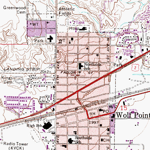 Topographic Map of Assembly of God Church, MT
