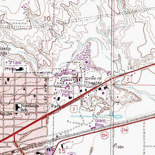 Topographic Map of Good Shepherd Lutheran Church, MT