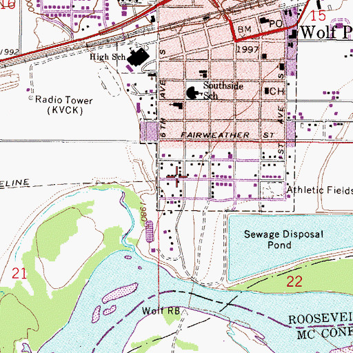 Topographic Map of Morning Star Baptist Church, MT