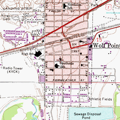 Topographic Map of First Presbyterian Church, MT