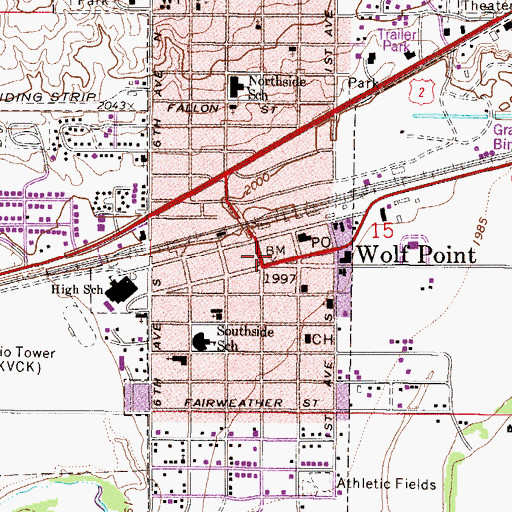Topographic Map of Canipa Presbyterian Church (historical), MT
