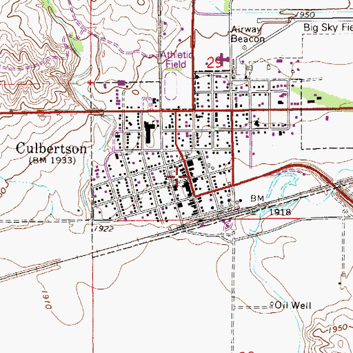Topographic Map of Culbertson Public Library, MT