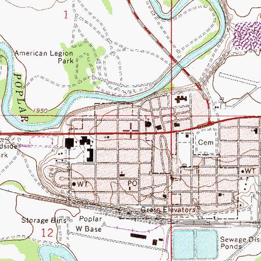 Topographic Map of Native American Educational Services College, MT