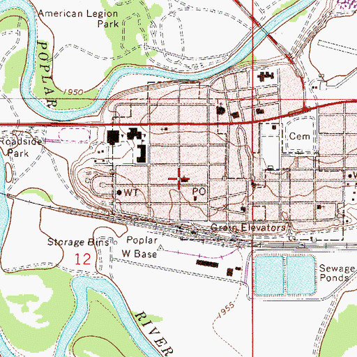 Topographic Map of First Presbyterian Church, MT