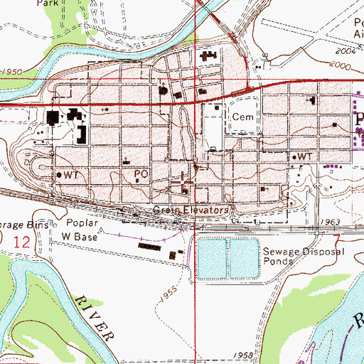 Topographic Map of Assembly of God Church, MT