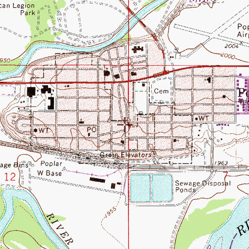 Topographic Map of Lindsey Memorial Presbyterian Church, MT