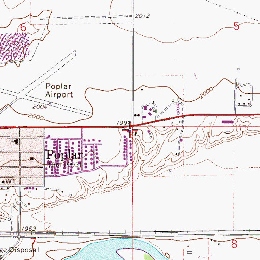 Topographic Map of Poplar Museum, MT
