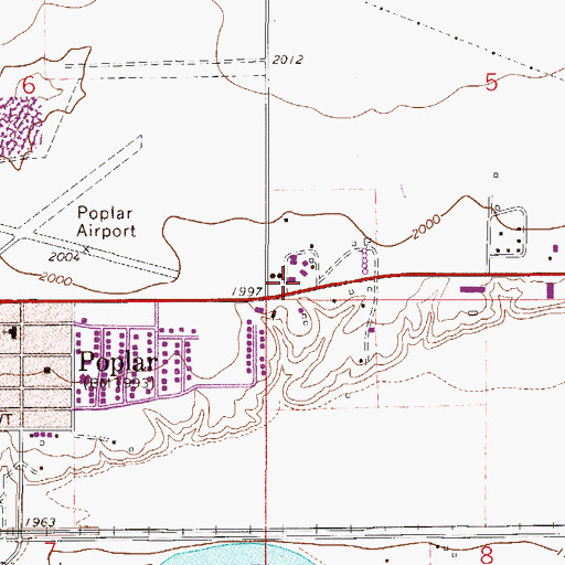 Topographic Map of Fort Peck Tribal Museum, MT