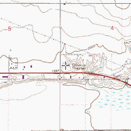 Topographic Map of Chief Drive In (historical), MT