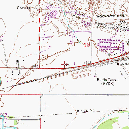 Topographic Map of Rancho Campground and Motel, MT