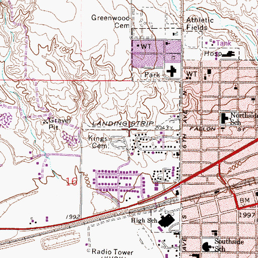 Topographic Map of Anderson Private Field (historical), MT