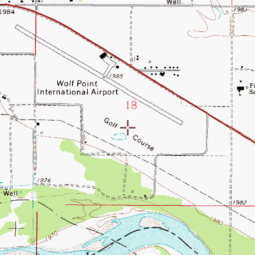 Topographic Map of Airport Golf Club, MT