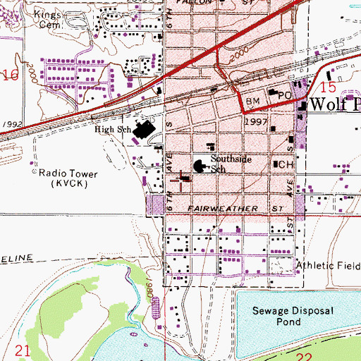 Topographic Map of Immaculate Conception School (historical), MT