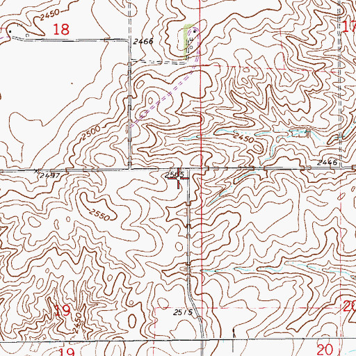 Topographic Map of Johnson School (historical), MT
