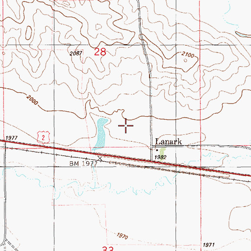 Topographic Map of Lanark School (historical), MT