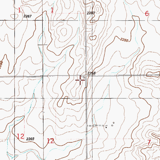 Topographic Map of Bergstrom School (historical), MT