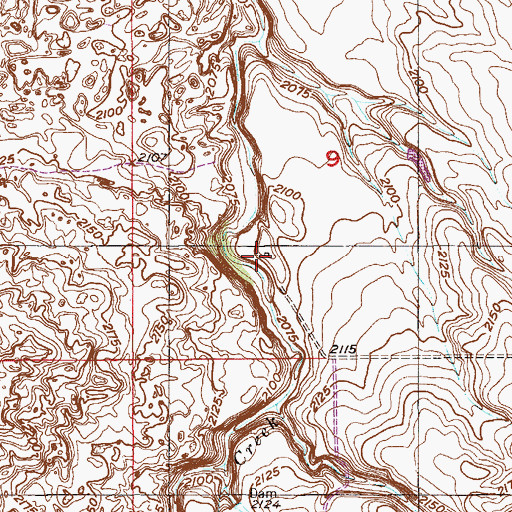 Topographic Map of Sandy Butte School (historical), MT