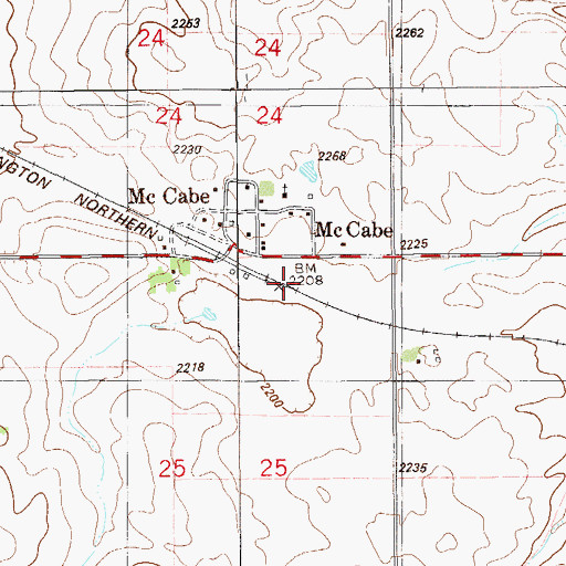 Topographic Map of McCabe School (historical), MT