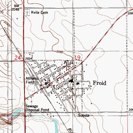 Topographic Map of Big Sky Church, MT