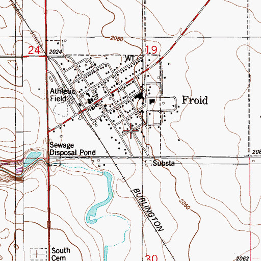 Topographic Map of Immaculate Conception Church, MT