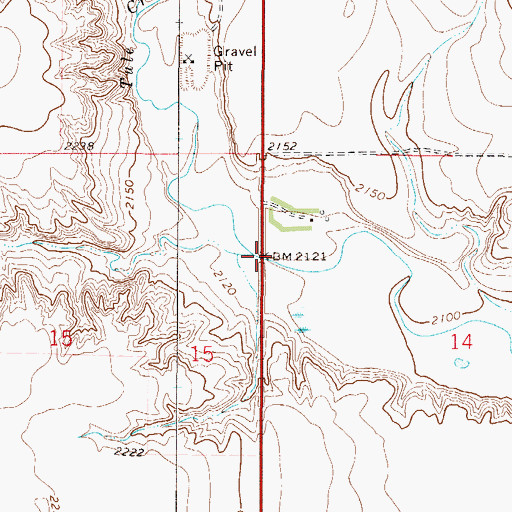 Topographic Map of Tule Creek Bridge, MT