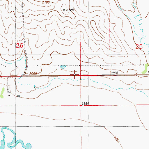 Topographic Map of Fort Union Historical Marker, MT