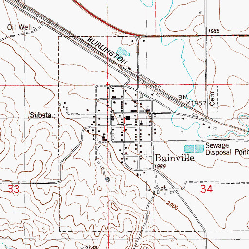 Topographic Map of Sacred Heart Catholic Church, MT