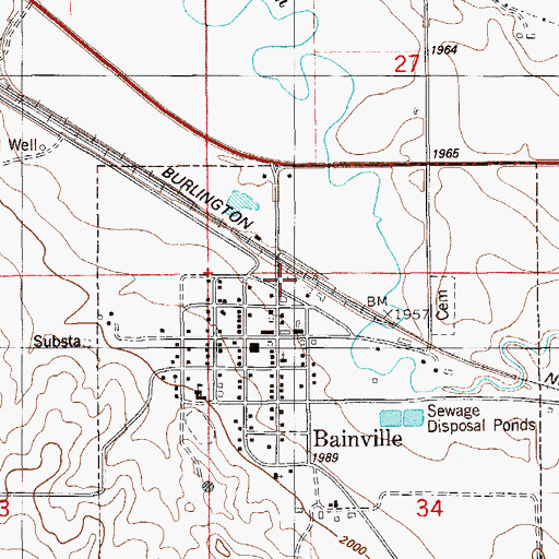 Topographic Map of Farmers Union Grain Terminal Association Elevator (historical), MT