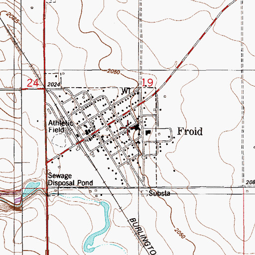 Topographic Map of Froid Elementary School, MT